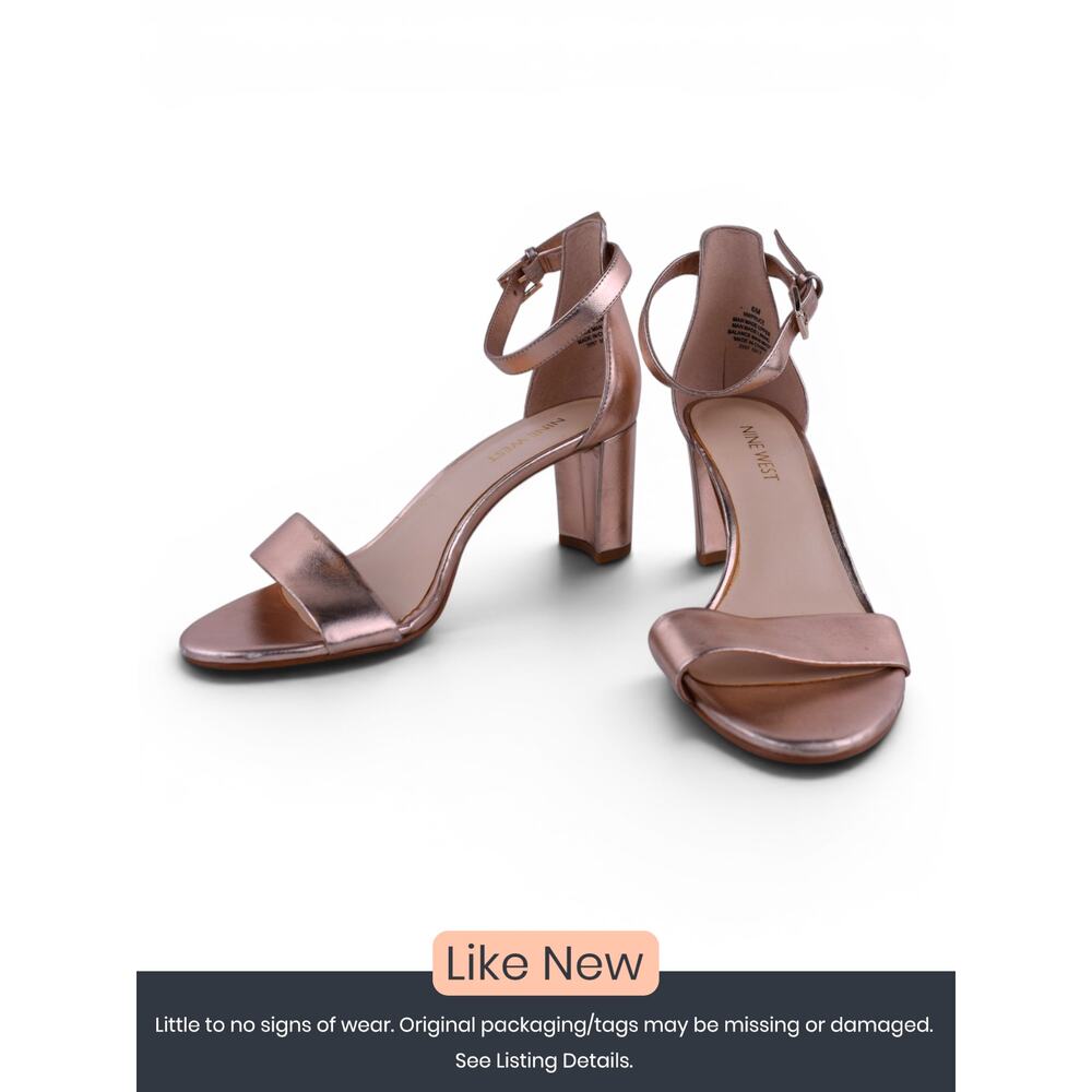 Nine West Rose Gold Ankle Strap Heels - Size 6M